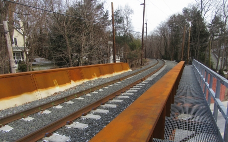 Railroad tracks with house in view