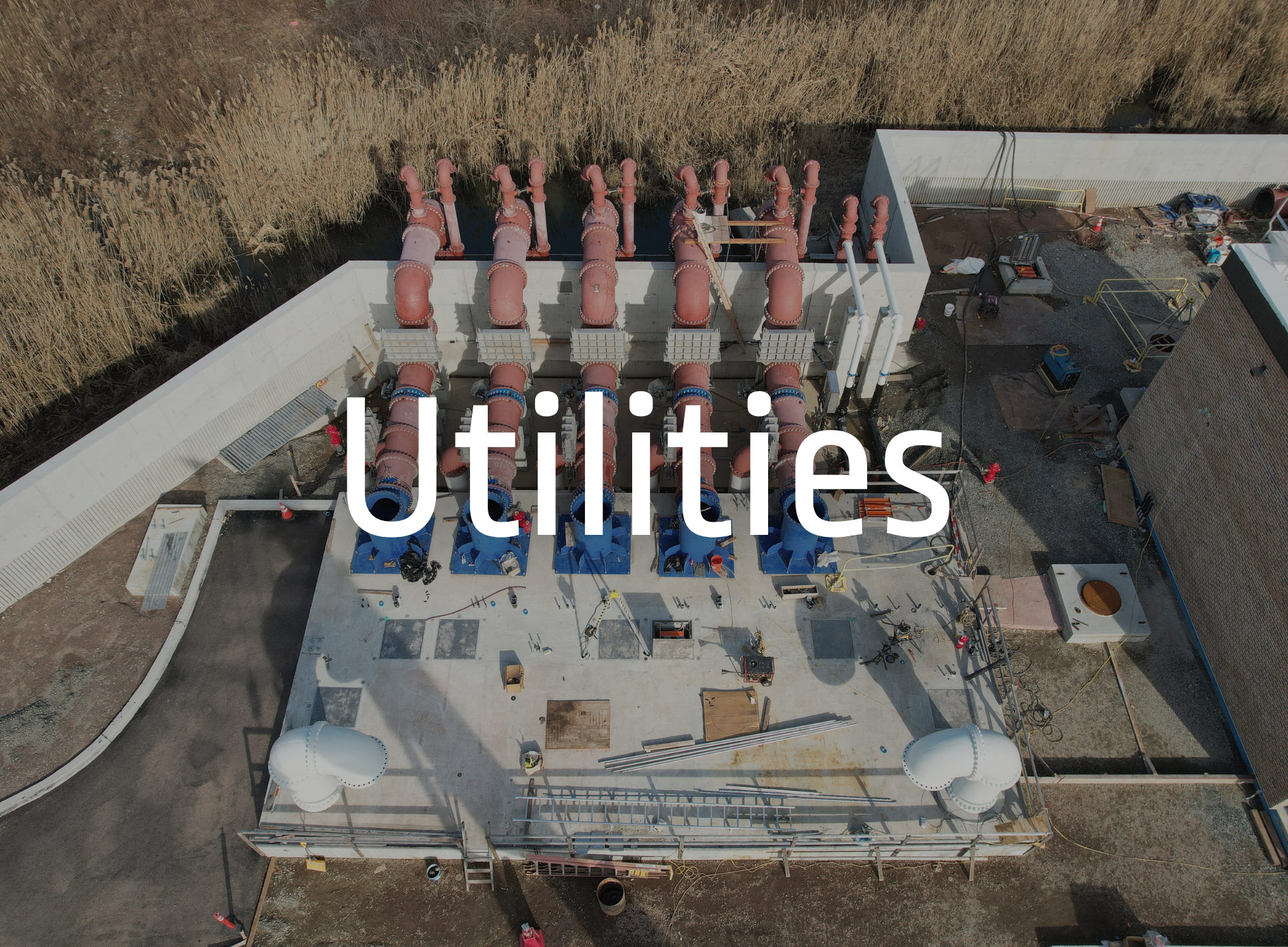 Birds eye view of a utilities structure