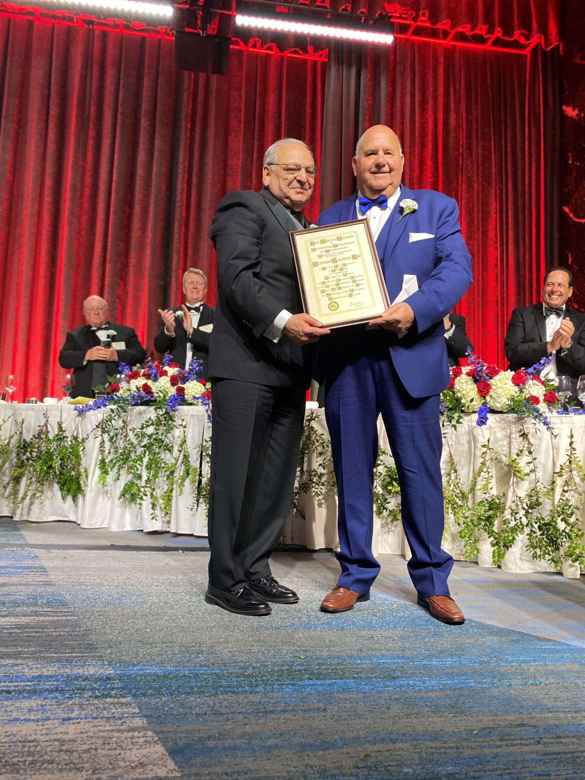 The 2022 Recipient of the MOLES Member Award for Outstanding Achievements in Heavy Construction award being presented to Al Daloisio, Jr.