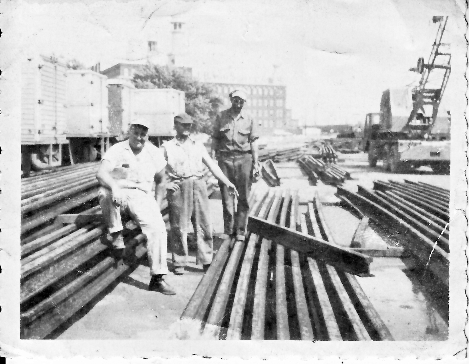 Men by the Todd Shipyard in Brooklyn