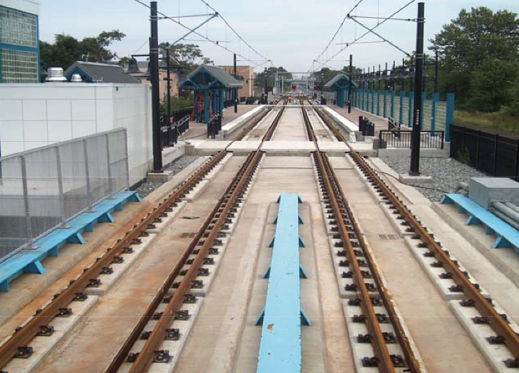 Birds eye view of Hudson Bergen Light Rail