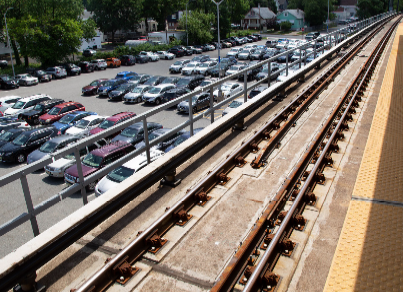 Track with view of parking lot