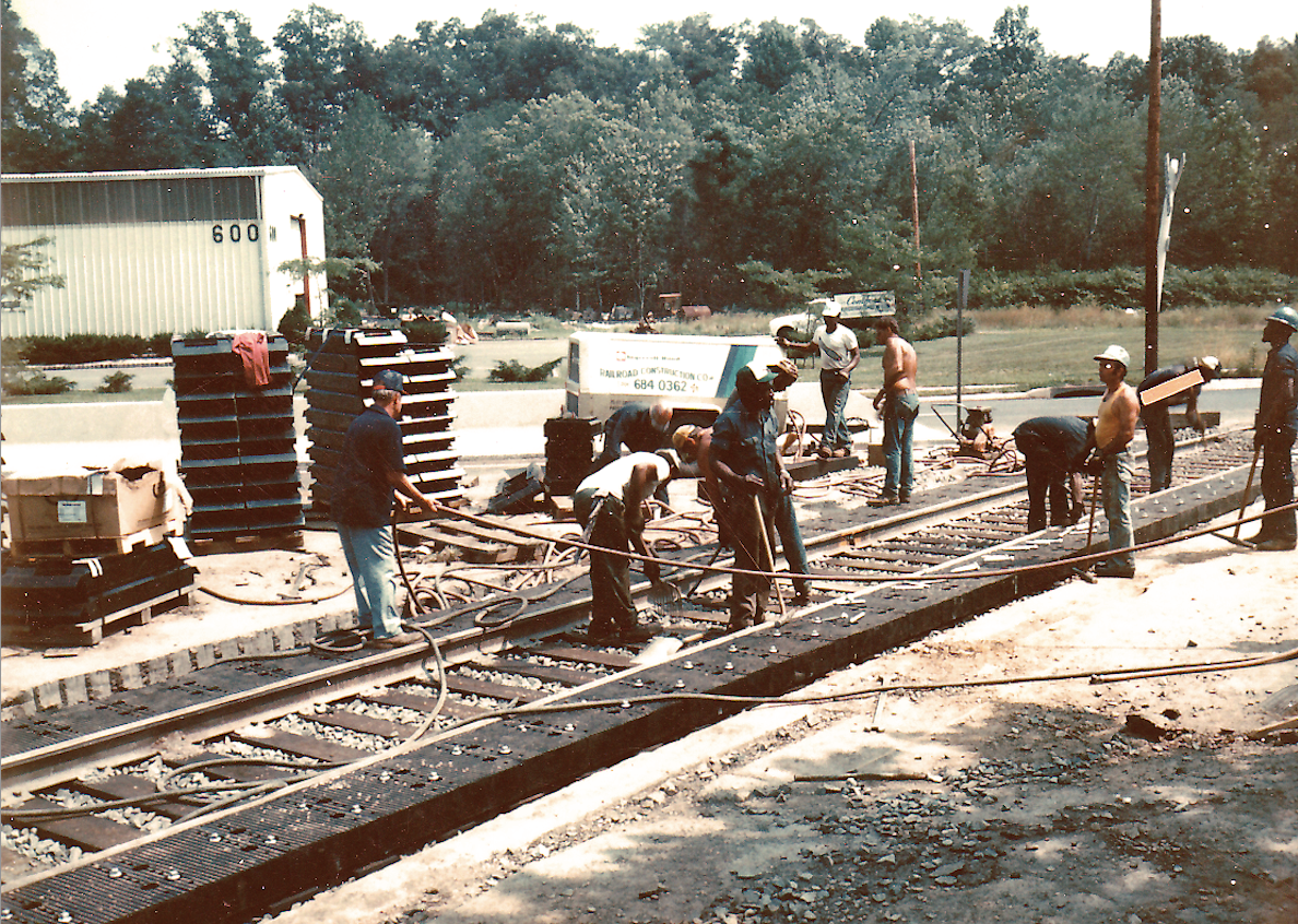 Men working by tracks