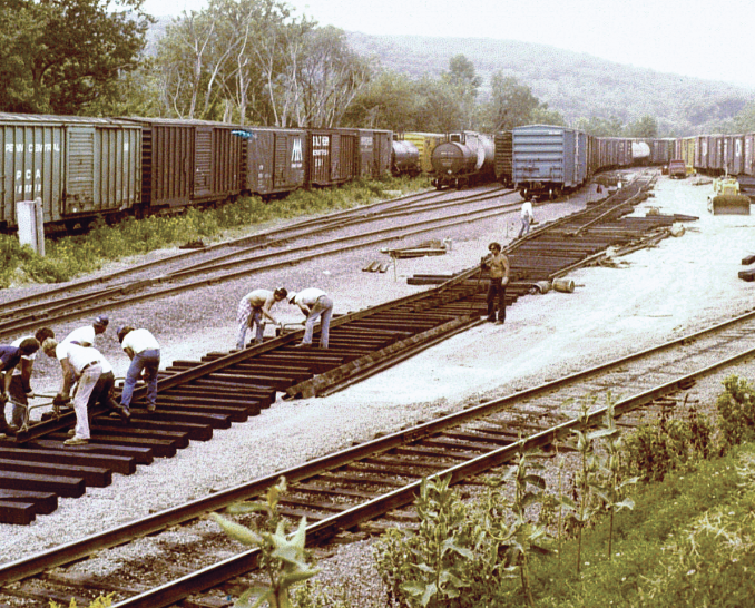 Men working by tracks